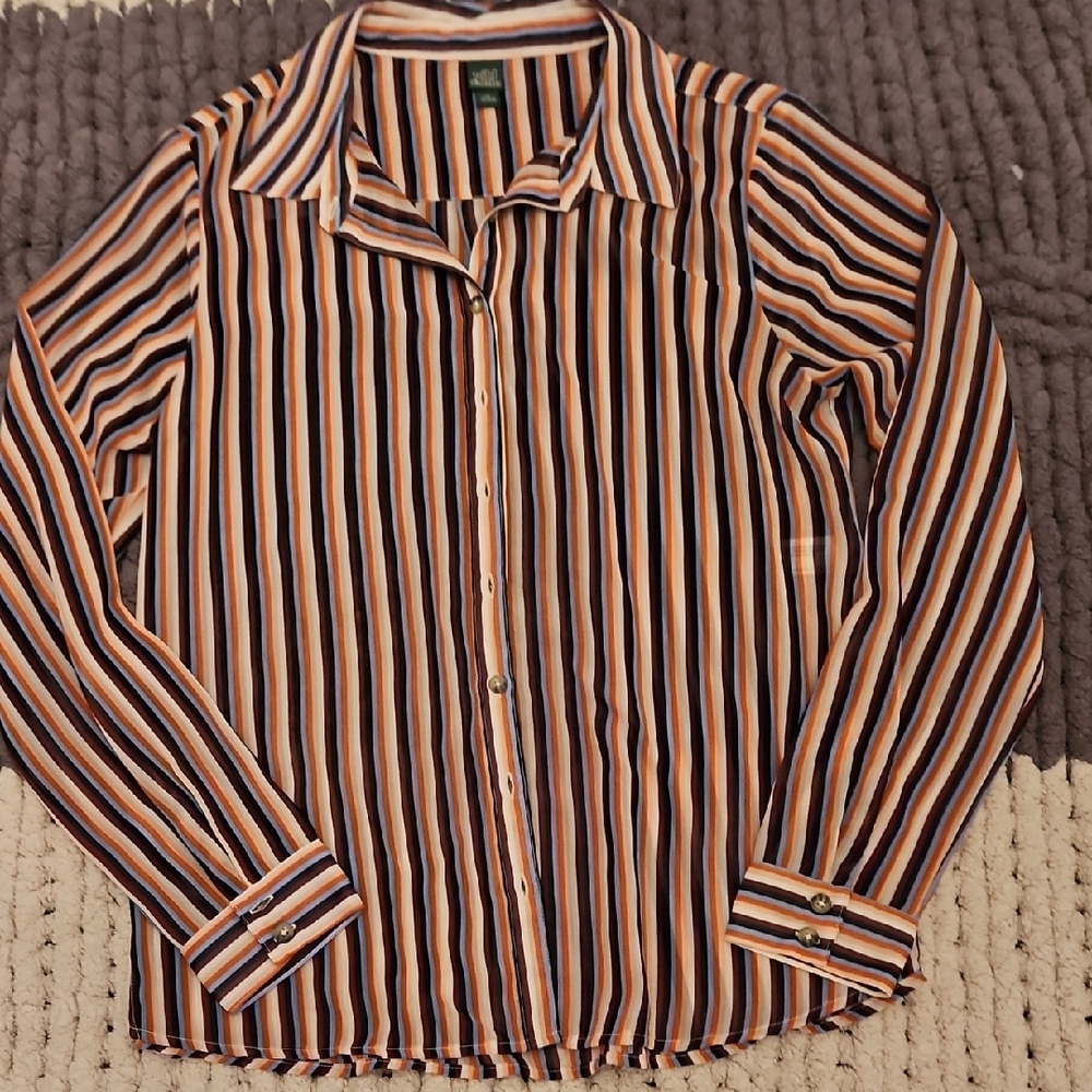 Wild Fable Sheer Button Front Blouse